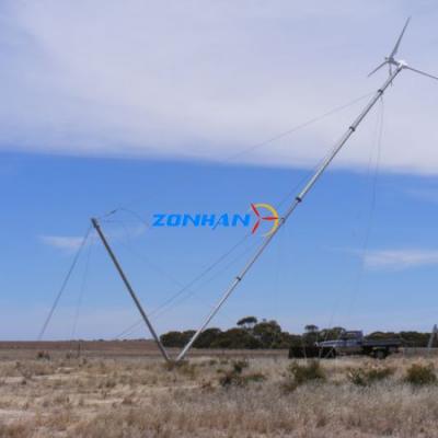 Aerogenerador de 5kw con torres de cables de sujeción de 12m instalados en EE.UU.